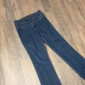 Like New Rockies Dark Indigo Boot-Cut Jeans with Stud Trim 27-5 Long